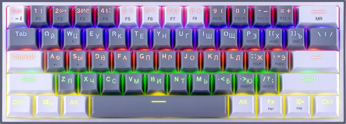 Клавиатура Redragon Fizz,  USB, белый серый [72602]